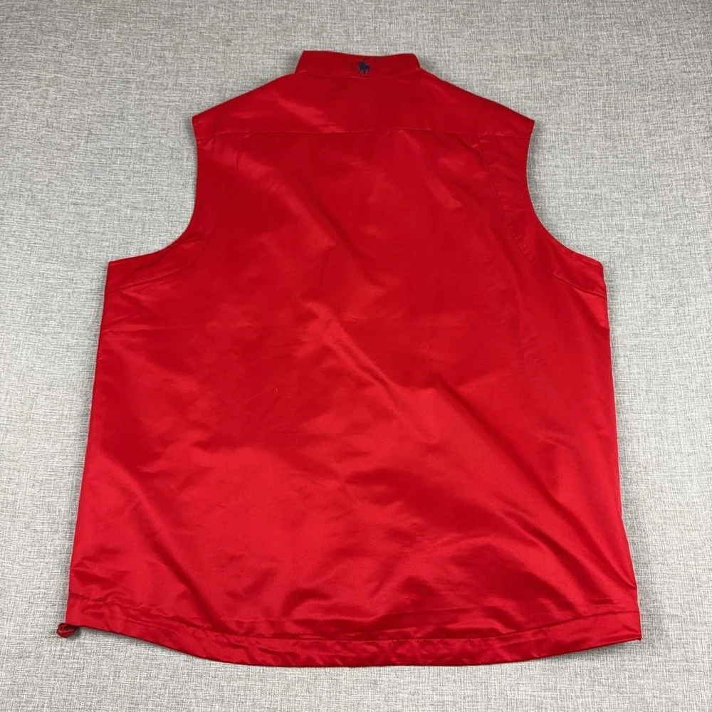 Vintage Polo Ralph Lauren Big Pony Vest Mens Large Red Golf Windbreaker Full Zip